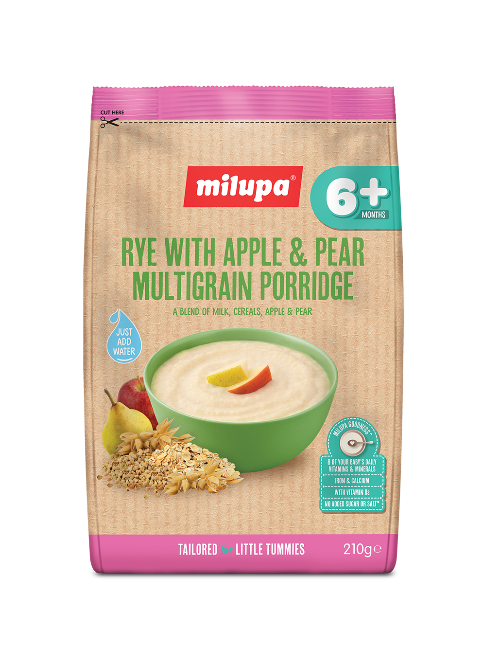 Rye with apple pear multigrain porridge